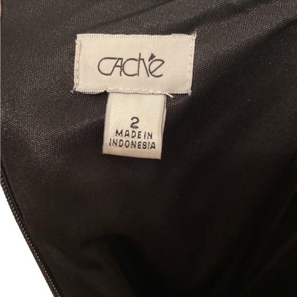 Cachè sz 2 strapless structured-stretch dress Geometric color block Pinks/Black - Picture 7 of 8